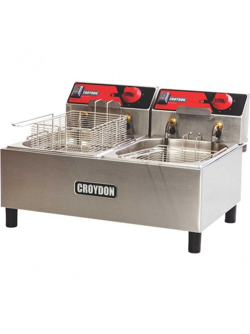 Fritadeira Elétrica óleo Croydon 2x 4,5 Litros FC2B  Fritadeira Elétrica 2 Cestos 220v