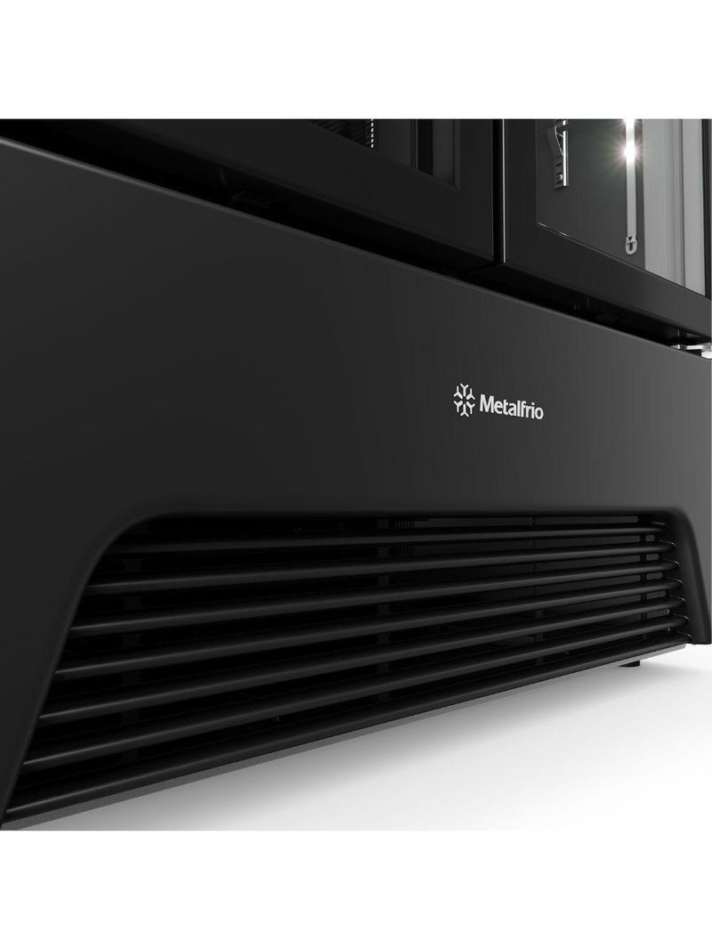 Expositor Optima Porta Dupla Slim Vb70ah All Black Metalfrio Refigerador 752 Litros All Black 220v