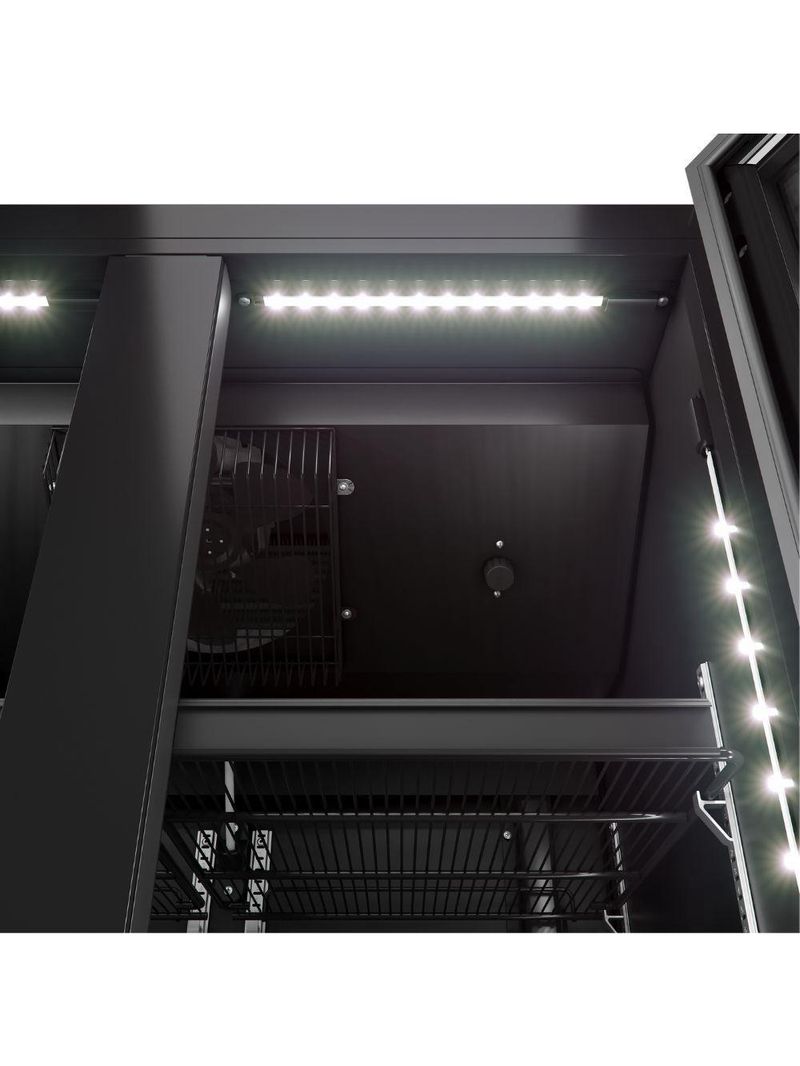 Expositor Optima Porta Dupla Slim Vb70ah All Black Metalfrio Refigerador 752 Litros All Black 220v