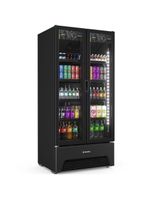 Expositor Optima Porta Dupla Slim Vb70ah All Black Metalfrio Refigerador 752 Litros All Black 220v