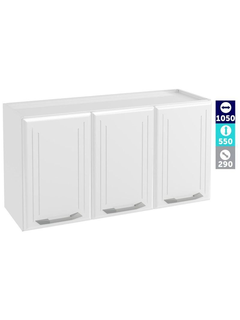 Armário de Cozinha de Aço Aéreo Telasul Topázio Branco