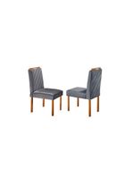 Conjunto Jantar 4 Lugares Mesa e Cadeiras Lisy Mel/Offwhite/Cinza