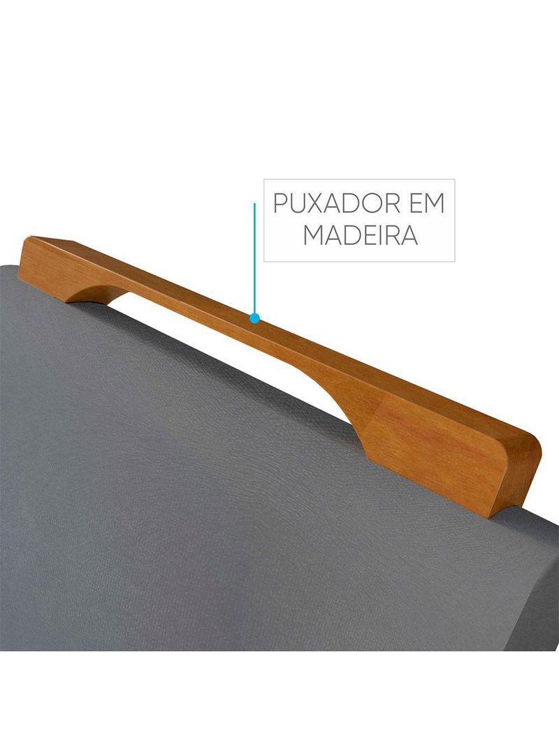 Conjunto Jantar 4 Lugares Mesa e Cadeiras Lisy Mel/Offwhite/Cinza