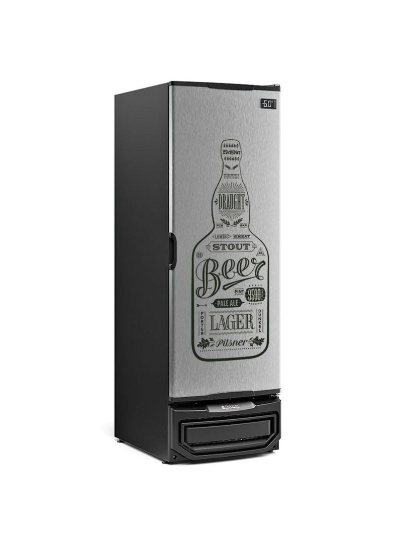 Cervejeira Vertical Com Porta Cega Adesivada Gcb57gw Gelopar Refrigerador 578 Litros Inox 220v