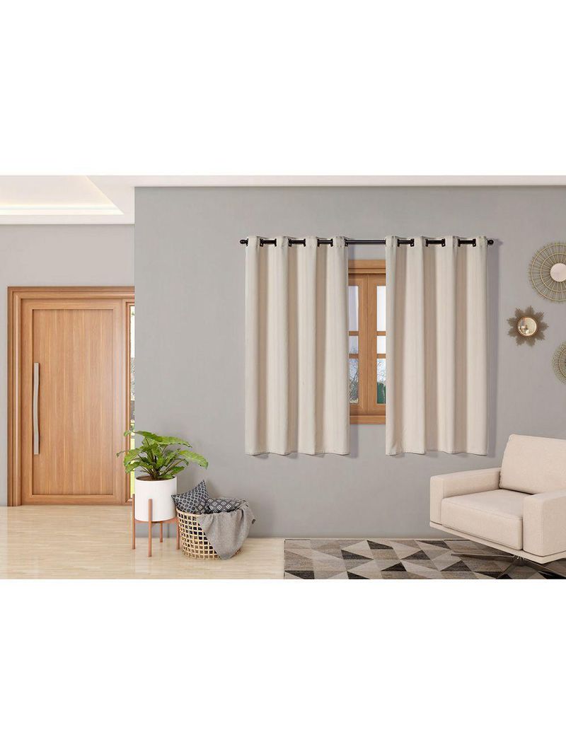 Cortina Isa Varão Tecido Oxford 2,80M X 1,60M P/  Avelã