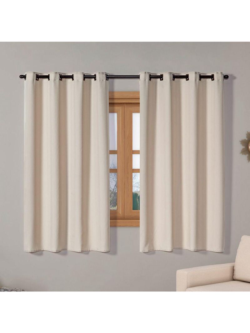 Cortina Isa Varão Tecido Oxford 2,80M X 1,60M P/  Avelã
