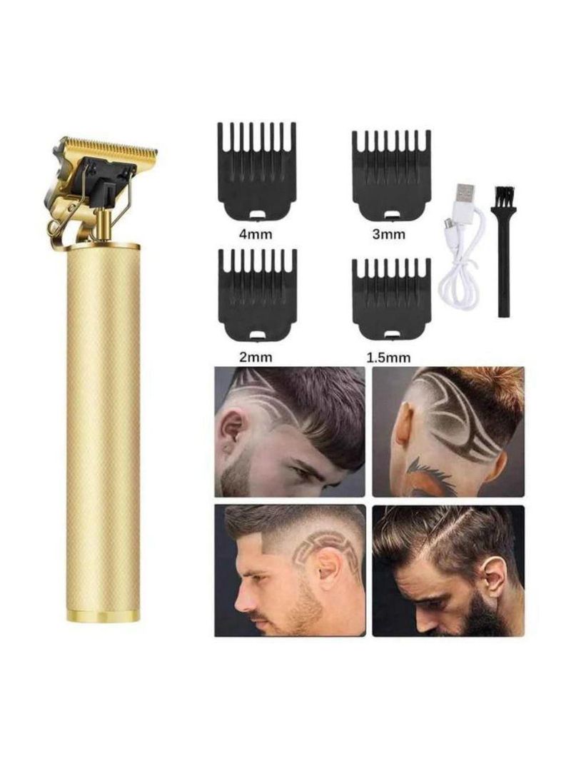 Máquina De Cortar Aparador De Cabelo E Barbeador T9 Dourado
