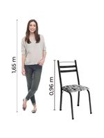 Conjunto Com 2 Cadeiras Tubular Itália Preto Craquelado-folha Artefamol Craqu Dark