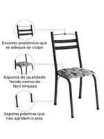 Conjunto Com 2 Cadeiras Tubular Itália Preto Craquelado-folha Artefamol Craqu Dark