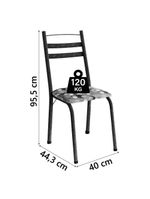 Conjunto Com 2 Cadeiras Tubular Itália Preto Craquelado-folha Artefamol Craqu Dark