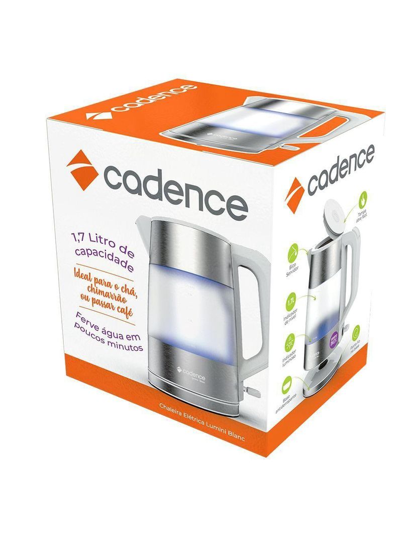 Chaleira Elétrica Cadence Lumini Blanc 1,7l 127v