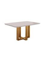 Conjunto Sala de Jantar Mesa e 4 Cadeiras Berlim Bege - Móveis Mix Mel / Bege