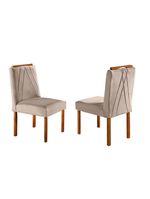 Conjunto Sala de Jantar Mesa e 4 Cadeiras Berlim Bege - Móveis Mix Mel / Bege