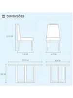 Conjunto Sala de Jantar Mesa e 4 Cadeiras Berlim Bege - Móveis Mix Mel / Bege