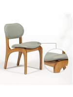 Cadeira De Jantar Estofada Rafine Madeira Castanho Linho Verde