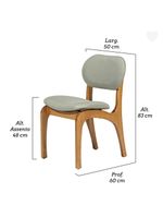 Cadeira De Jantar Estofada Rafine Madeira Castanho Linho Verde