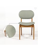 Cadeira De Jantar Estofada Rafine Madeira Castanho Linho Verde