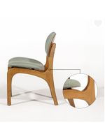 Cadeira De Jantar Estofada Rafine Madeira Castanho Linho Verde