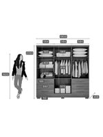 Guarda Roupa Solteiro 6 Portas e 6 Gavetas c/Espelho e Pés Encanto Branco - Novo Horizonte