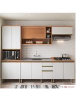 Cozinha Completa Thela Bárbara C/ Balcão De Pia Freijó/branco