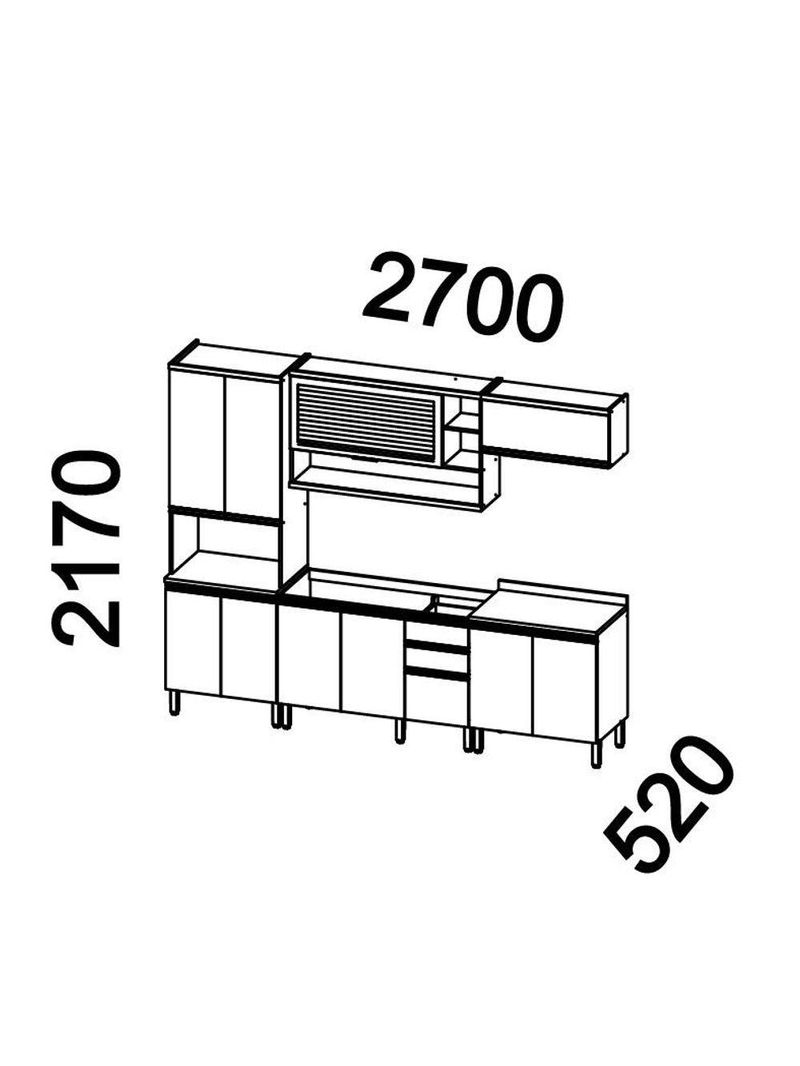 Cozinha Completa Thela Bárbara C/ Balcão De Pia Freijó/branco