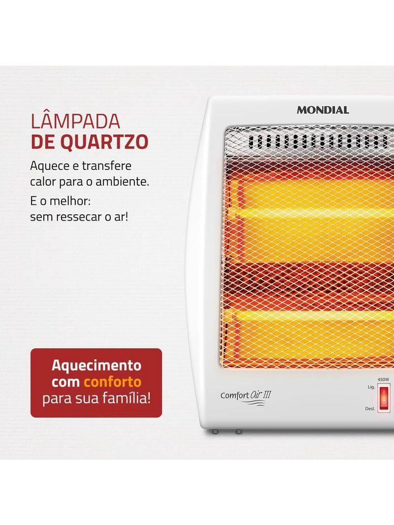 Aquecedor Quartzo Comfort Air III Mondial 220V