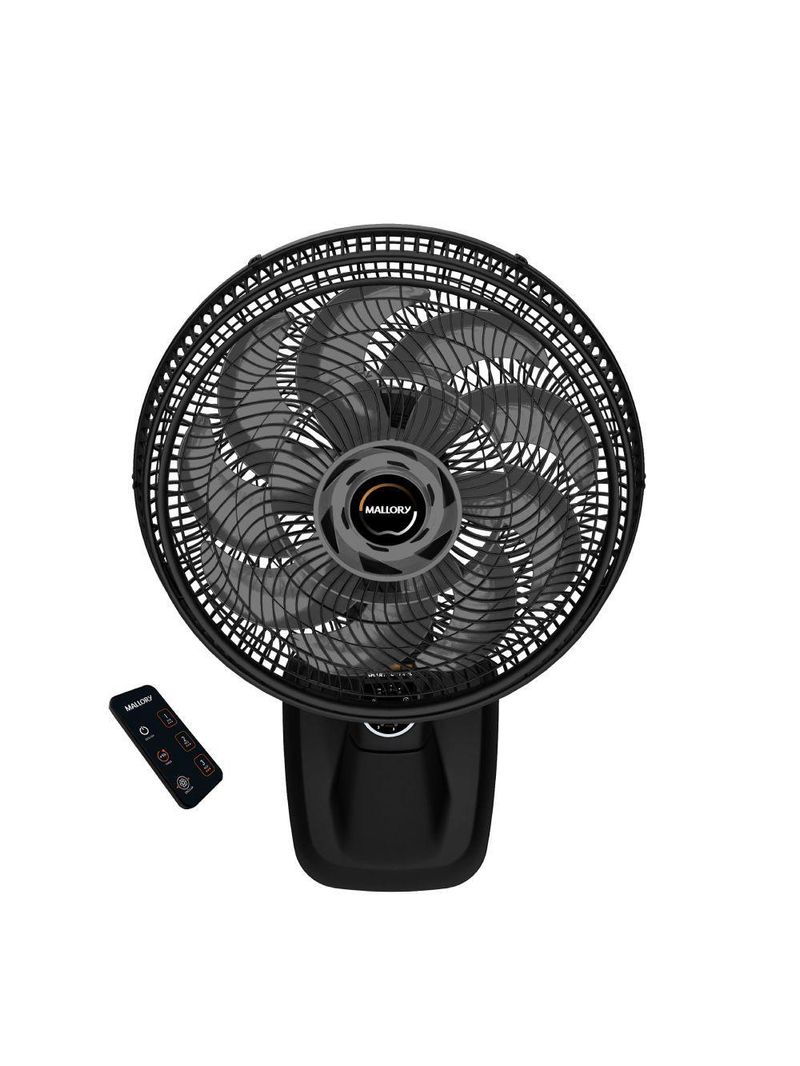 Ventilador de Parede Mallory Smart Control 140W Preto com Grafite - 110V