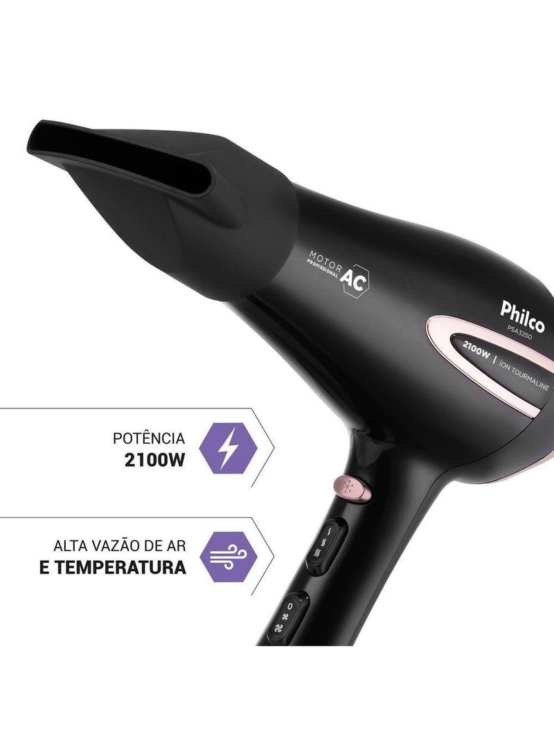 Secador De Cabelo Com íons 2100W Philco PSA3250 110V