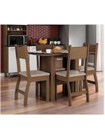 Conjunto Mesa De Jantar 4 Lugares Milano Carvalho Com Savana