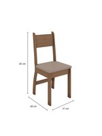 Conjunto Mesa De Jantar 4 Lugares Milano Carvalho Com Savana