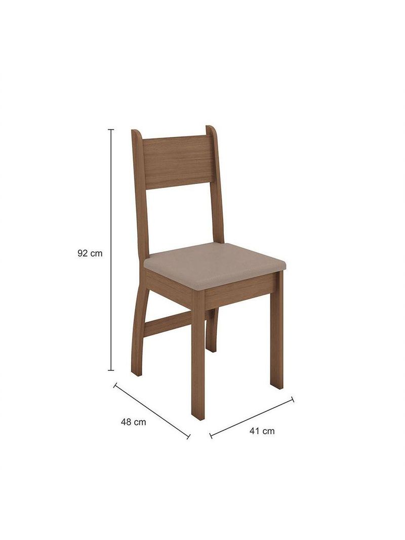 Conjunto Mesa De Jantar 4 Lugares Milano Carvalho Com Savana