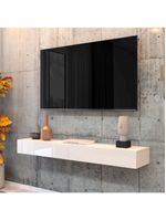 Rack Suspenso Para Painel Ou TV Até 75 Polegadas 2 Portas 2,00m Off White EDN