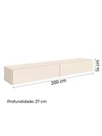 Rack Suspenso Para Painel Ou TV Até 75 Polegadas 2 Portas 2,00m Off White EDN