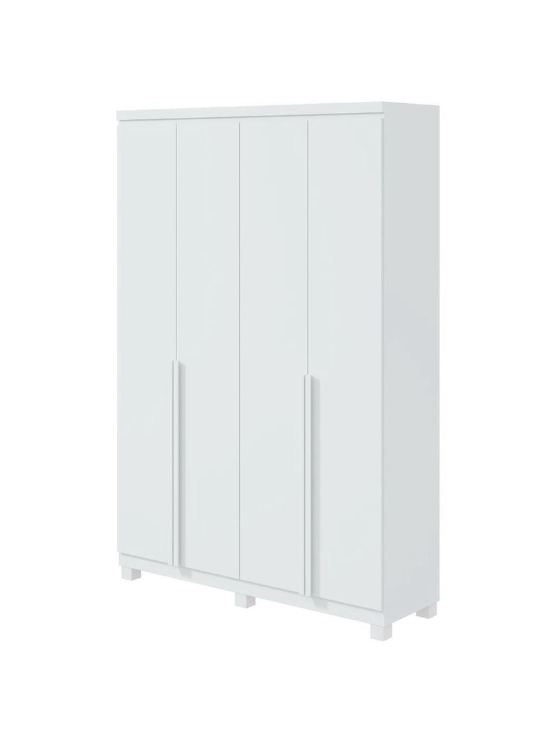 Guarda-roupa Solteiro Alonzo 4 Portas 2 Gavetas Branco Lopas