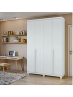 Guarda-roupa Solteiro Alonzo 4 Portas 2 Gavetas Branco Lopas