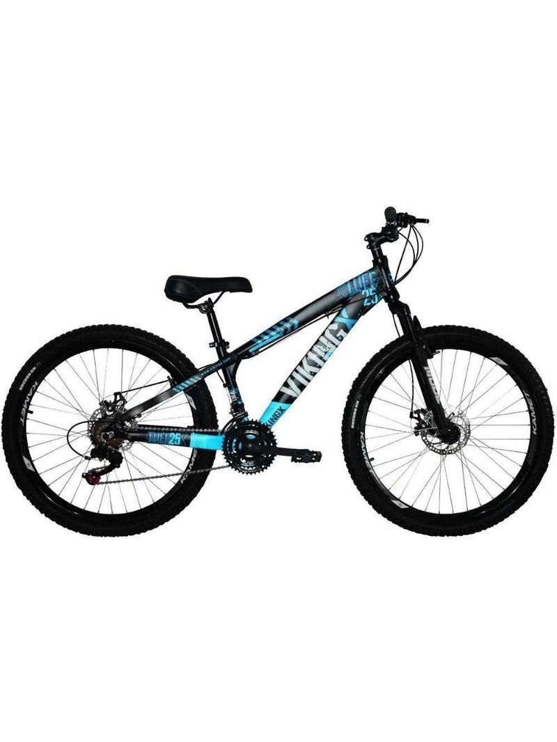 Bicicleta Vikingx Tuff25/30 Freeride Aro 26 21v Cambios Importados Preto Azul Viking X