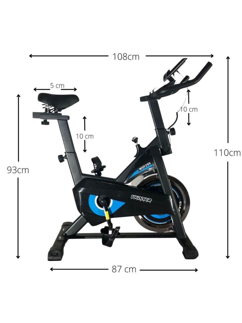 Bicicleta Spinning Residencial Winner Fitness WSP 290 – Preto + Azul