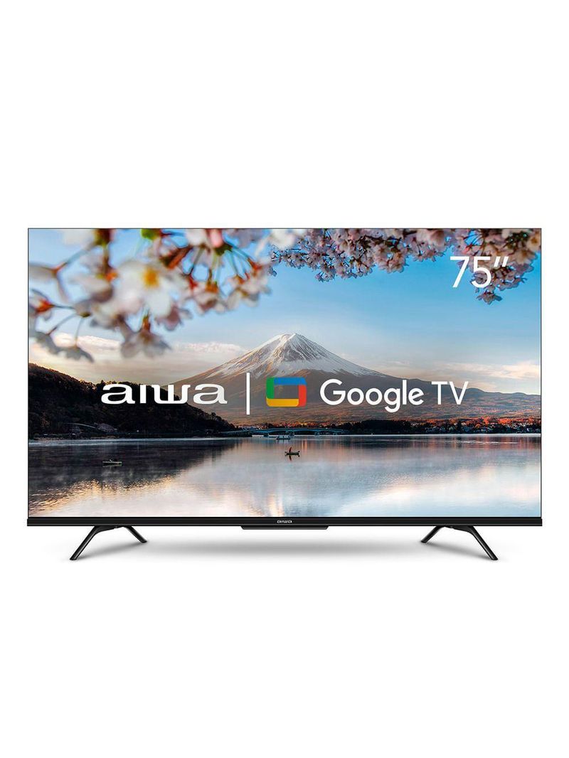 Smart TV AIWA 75” GOOGLE TV 4K Comando de voz Dolby Vision&Atmos AWS-TV-75-BL-01-G