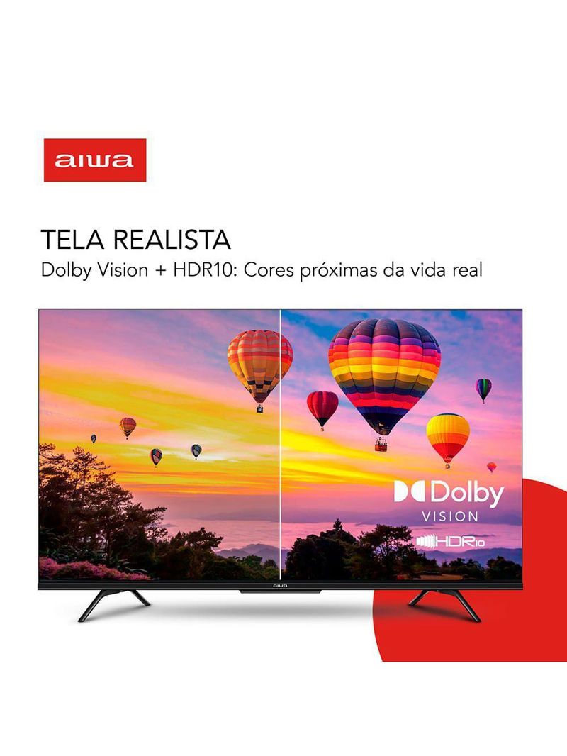 Smart TV AIWA 75” GOOGLE TV 4K Comando de voz Dolby Vision&Atmos AWS-TV-75-BL-01-G