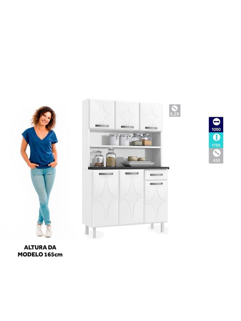 Armário De Cozinha Aço Kit Telasul Topázio Smart Branco