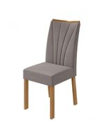 Conjunto Mesa de Jantar Celebrare com Vidro e 4 Cadeiras Apogeu - Tecido Veludo Liso Capuccino Amêndoa Clean/Off White