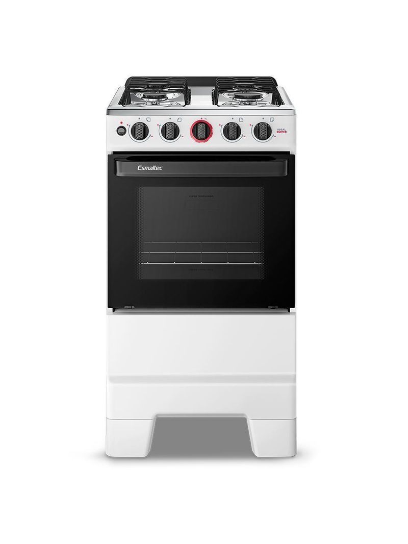 Fogão Esmaltec 4 Bocas Ideal Super Acendimento Automático Branco Bivolt F4IAB4121BR