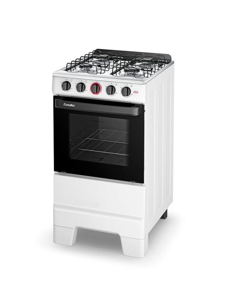 Fogão Esmaltec 4 Bocas Ideal Super Acendimento Automático Branco Bivolt F4IAB4121BR