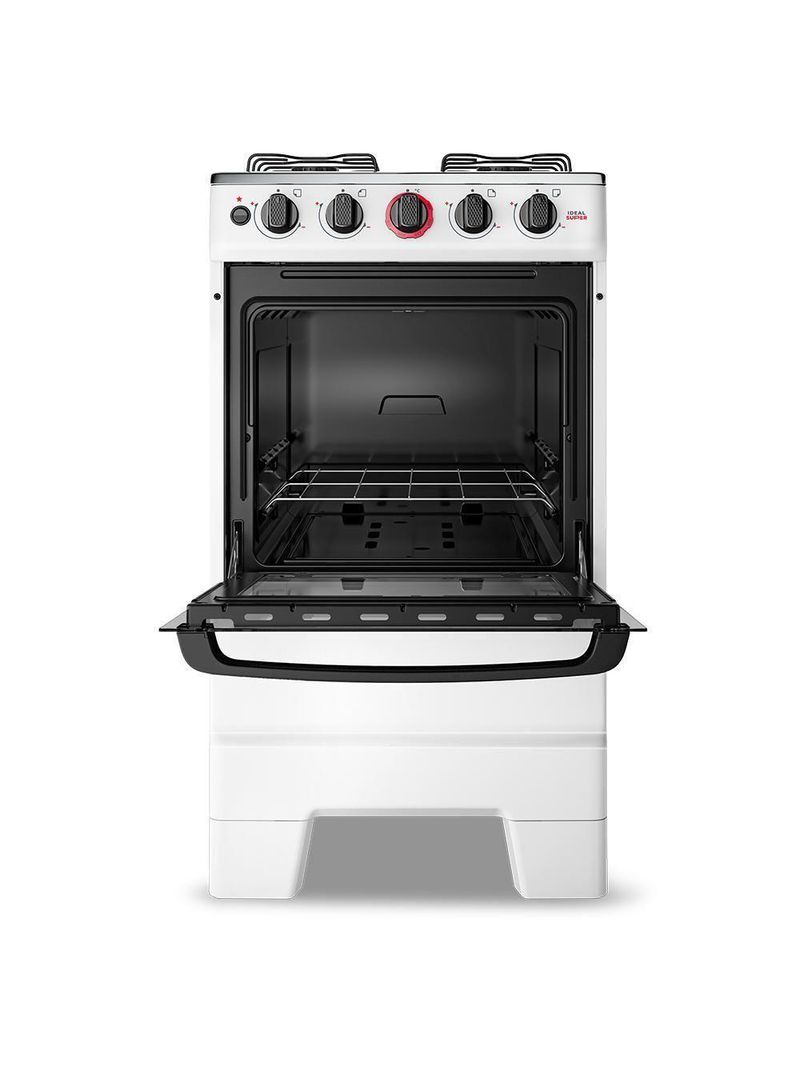 Fogão Esmaltec 4 Bocas Ideal Super Acendimento Automático Branco Bivolt F4IAB4121BR