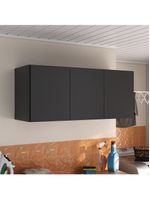 Armário De Lavanderia Aéreo Multiuso 3 Portas Multimóveis Mp5041 Preto Preto