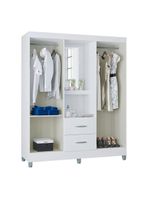 Guarda Roupa Solteiro Cordoba 4 Portas Branco Brilho - Poquema