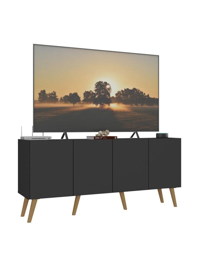 Rack Retrô Para Até 50 Polegadas Com Mp1071 Preto natural
