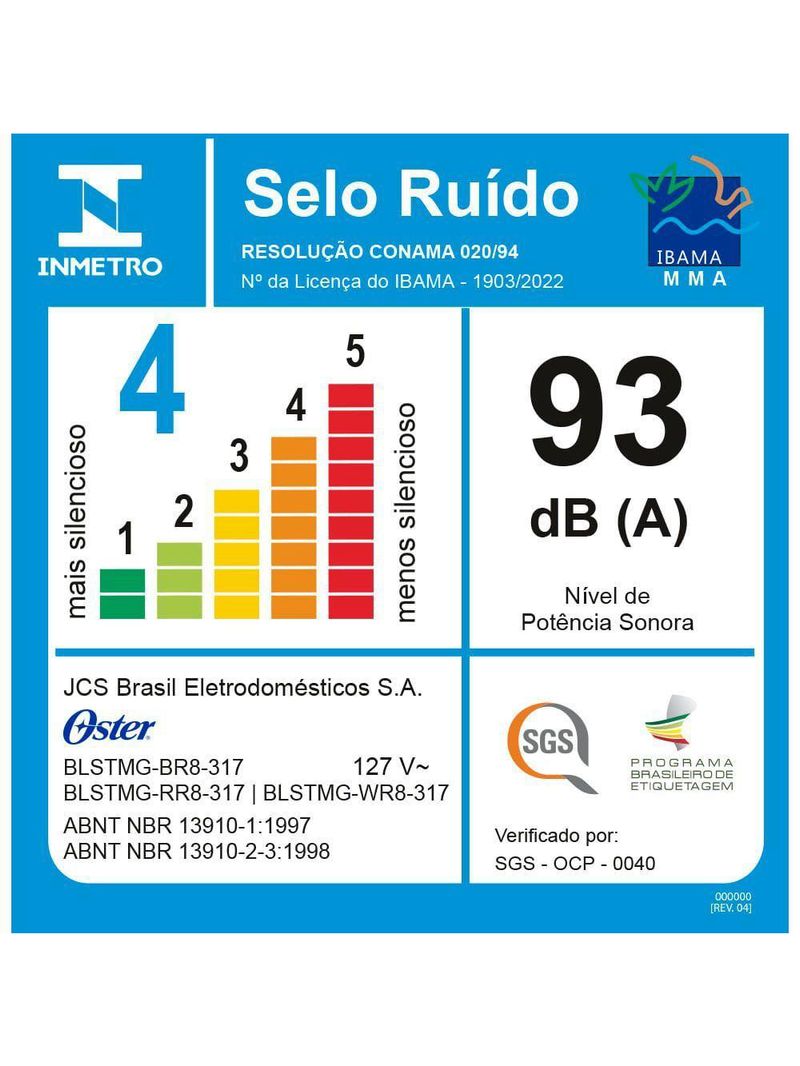 Liquidificador Oster Super Chef Vermelho 1,25L – BLSTMG-RR8 (220V)