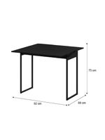 Conjunto Mesa Dobrável com 2 Banquetas Preto Carraro