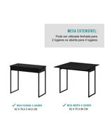 Conjunto Mesa Dobrável com 2 Banquetas Preto Carraro